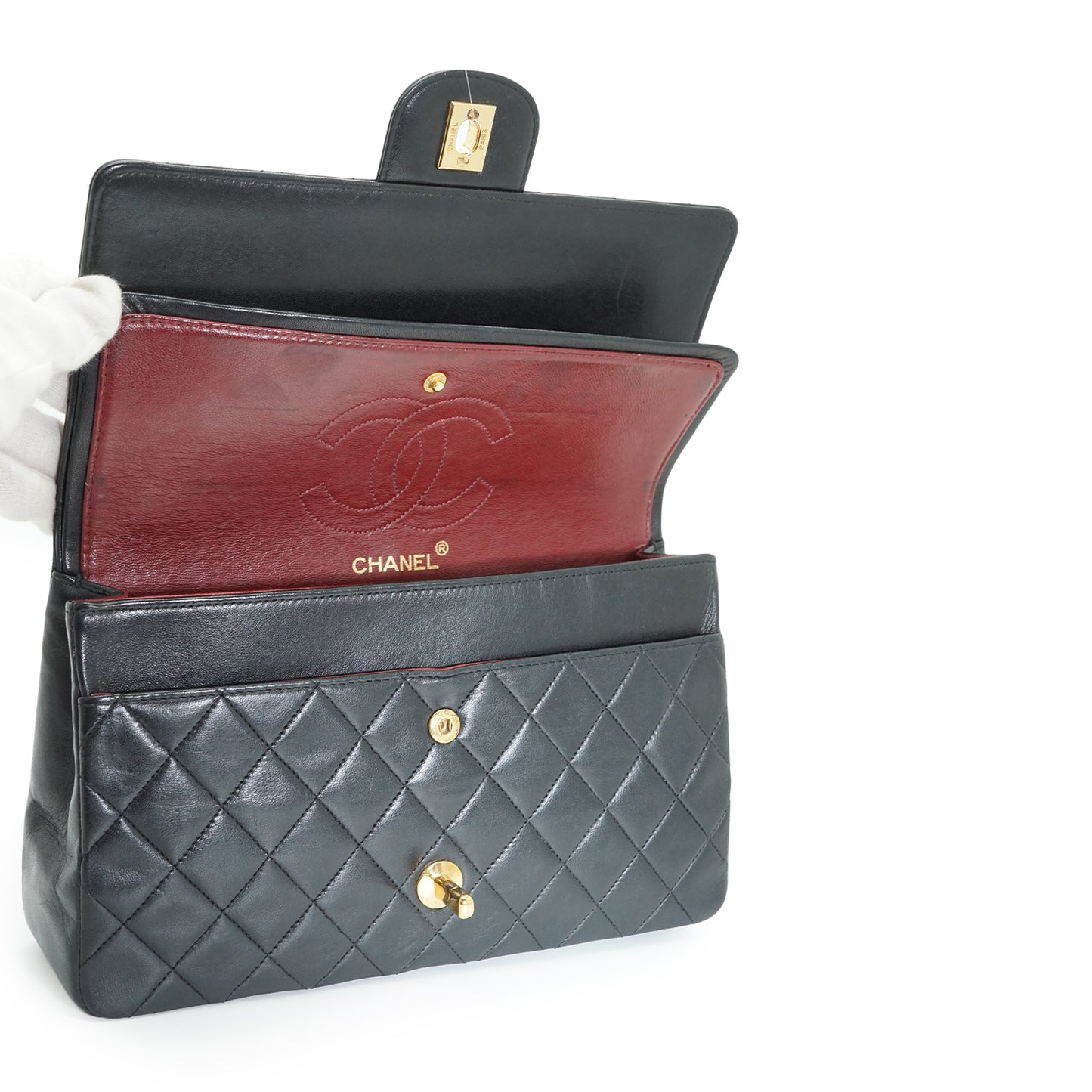 Double Flap Matelasse 25 Lambskin Chain Shoulder Bag