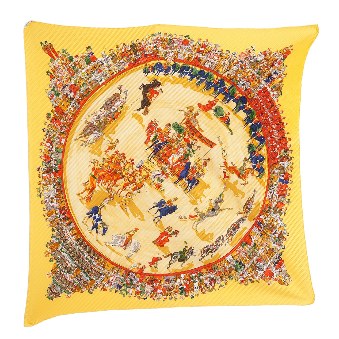 Cirque Molier by Philippe Dumas Pleated Silk Carre 90