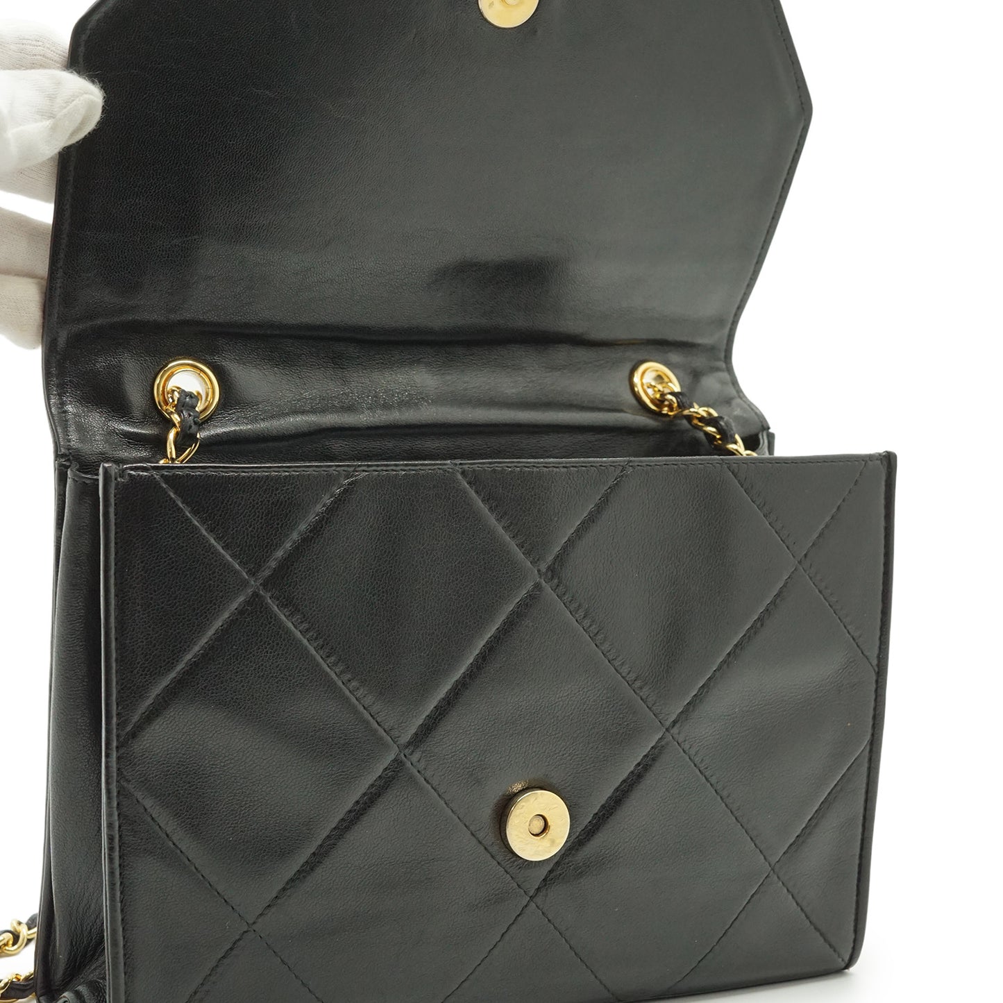 Vintage CC Diamond-Quilted Envelope Flap Chain Shoulder Bag