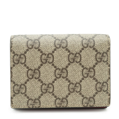 GG Supreme Coated Canvas Cherry Compact Wallet