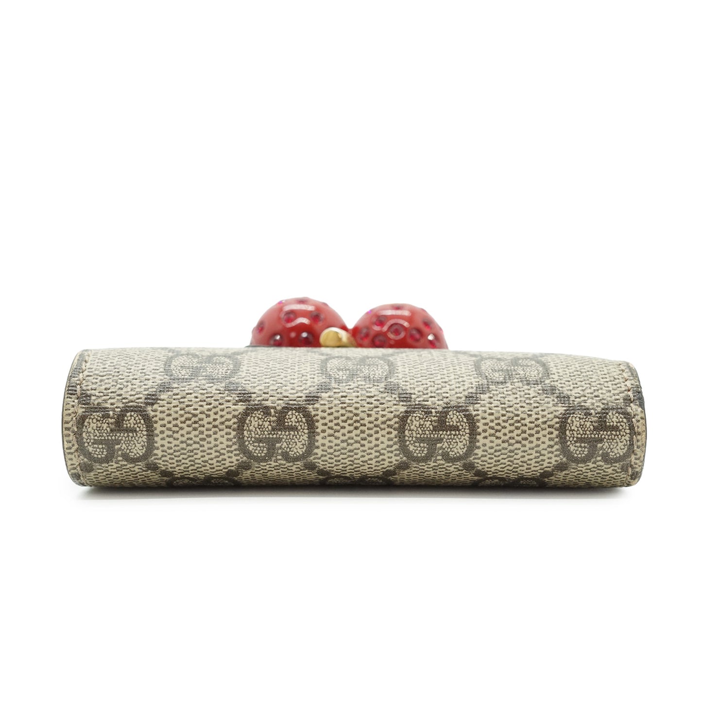 GG Supreme Coated Canvas Cherry Compact Wallet