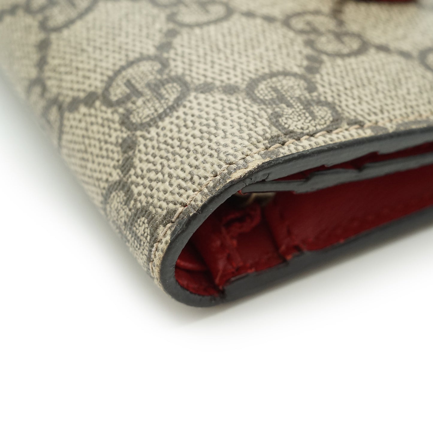 GG Supreme Coated Canvas Cherry Compact Wallet