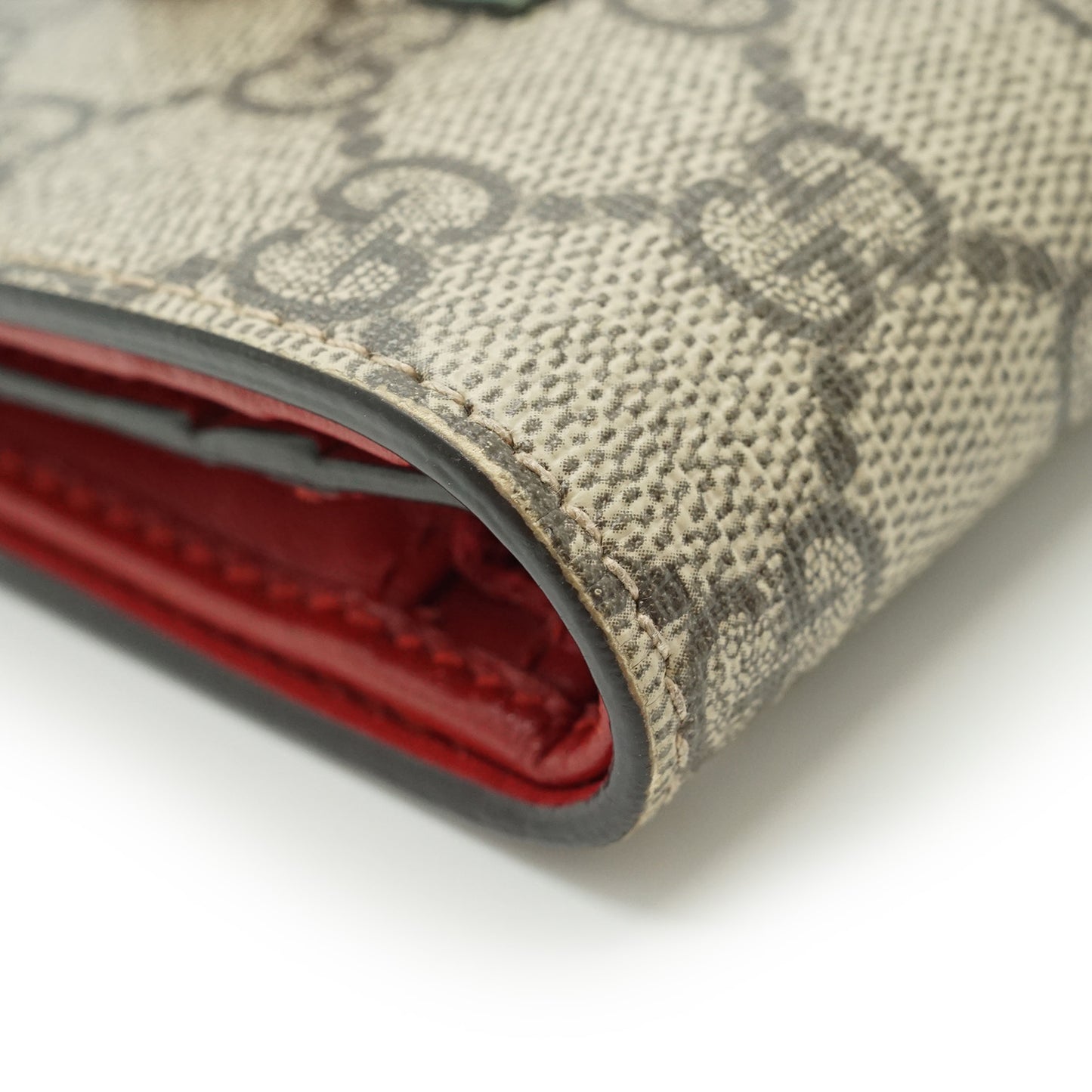 GG Supreme Coated Canvas Cherry Compact Wallet