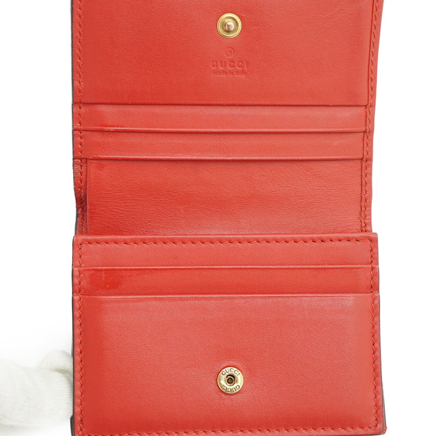 GG Supreme Coated Canvas Cherry Compact Wallet