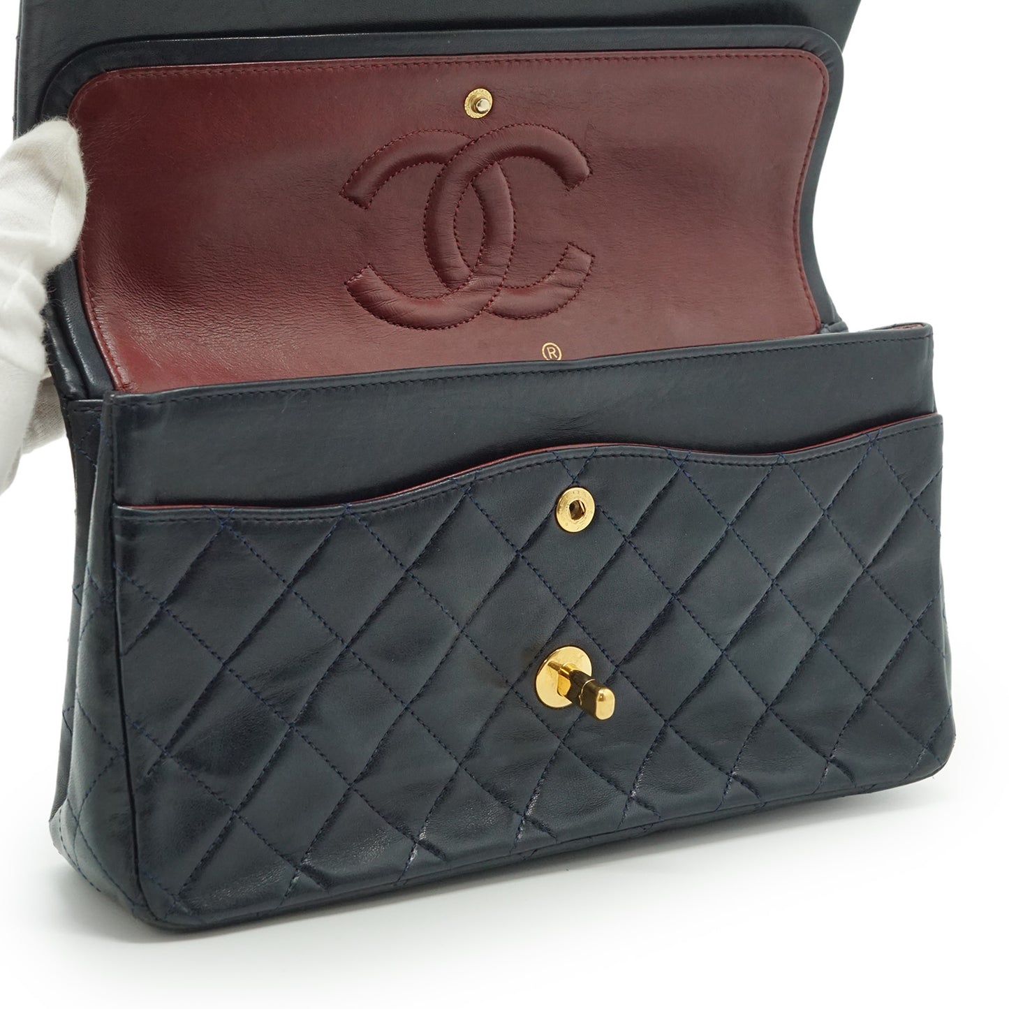 Double Flap Matelasse 25 Lambskin Chain Shoulder Bag