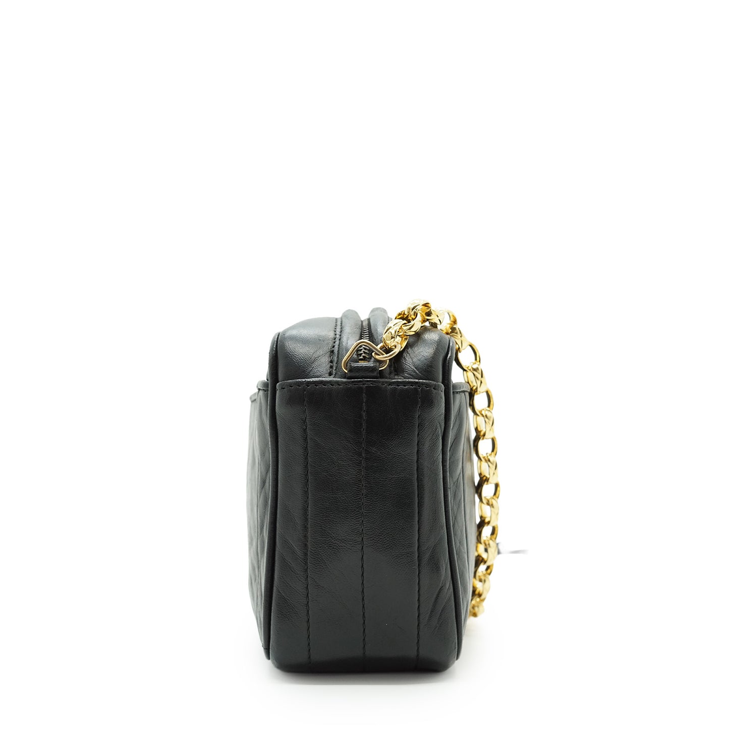 Vintage CC Quilted Lambskin Mademoiselle Fringe Chain Shoulder Camera Bag