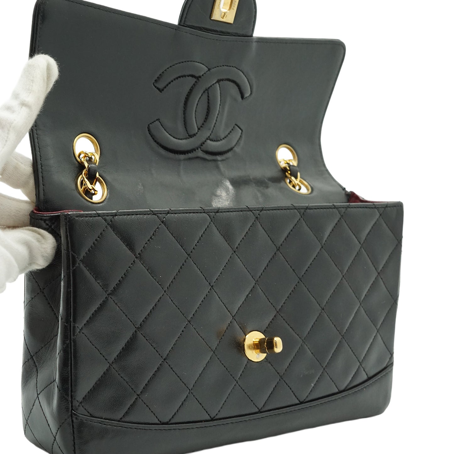 Vintage Lambskin Matelasse Diana Flap Chain Shoulder Bag