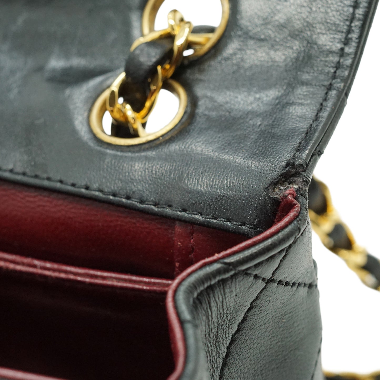 Vintage Lambskin Matelasse Diana Flap Chain Shoulder Bag