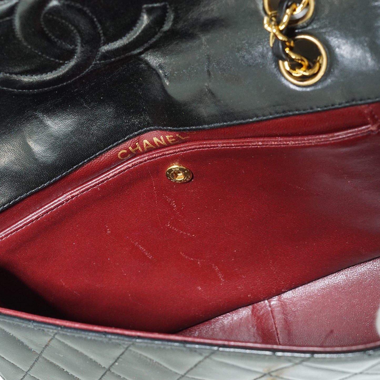Vintage Lambskin Matelasse Diana Flap Chain Shoulder Bag