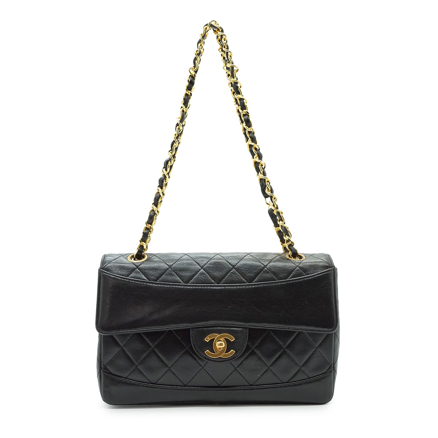 Vintage Lambskin Matelasse Diana Flap Chain Shoulder Bag