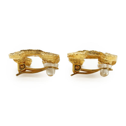 Vintage CC Woven Clip-on Earrings GP