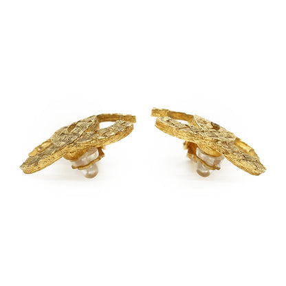 Vintage CC Woven Clip-on Earrings GP