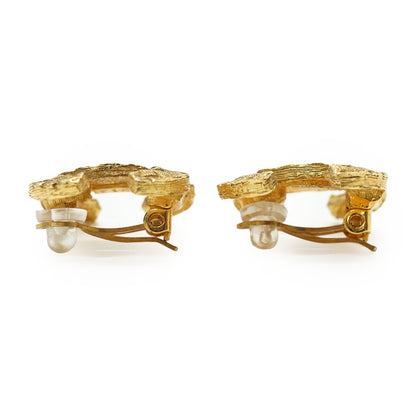 Vintage CC Woven Clip-on Earrings GP
