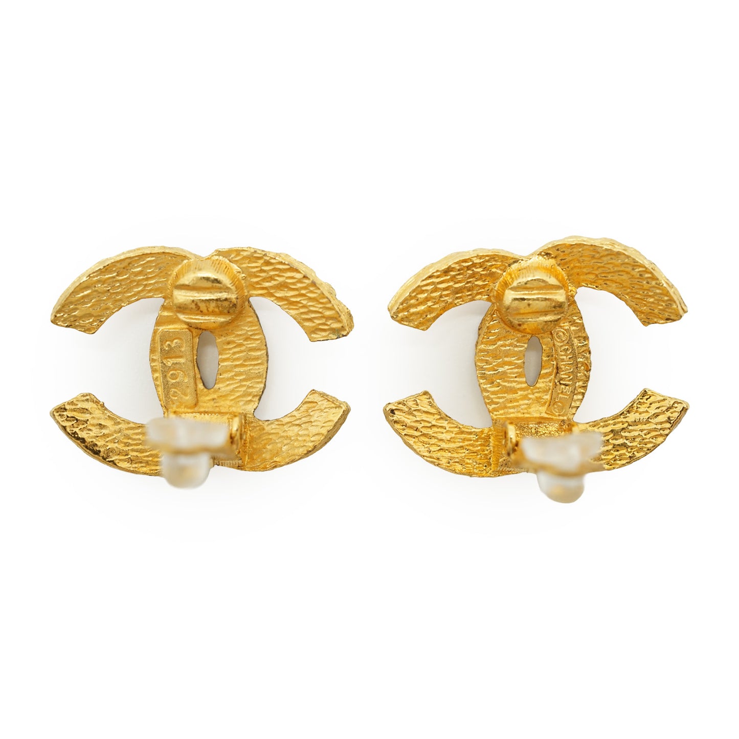 Vintage CC Woven Clip-on Earrings GP