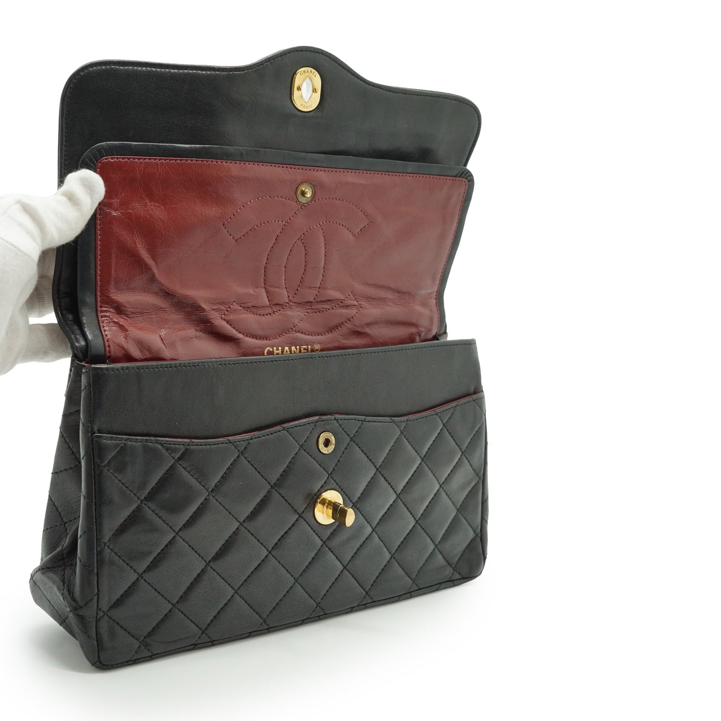 Vintage Lambskin Matelasse Double Flap Paris Limited Edition Two Tone CC Chain Shoulder Bag