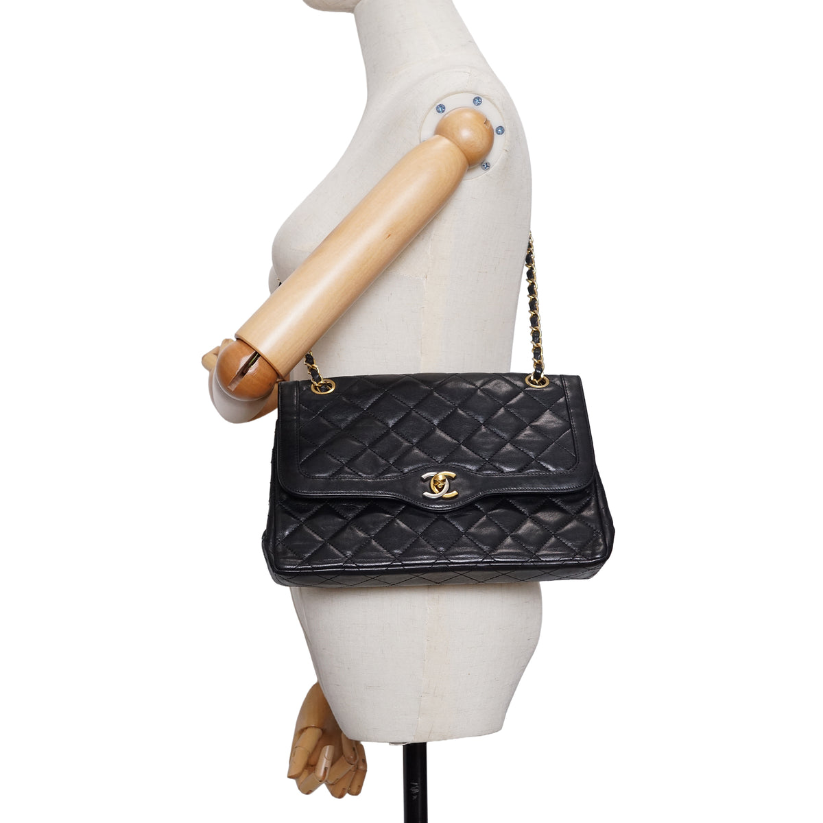 Vintage Lambskin Matelasse Double Flap Paris Limited Edition Two Tone CC Chain Shoulder Bag