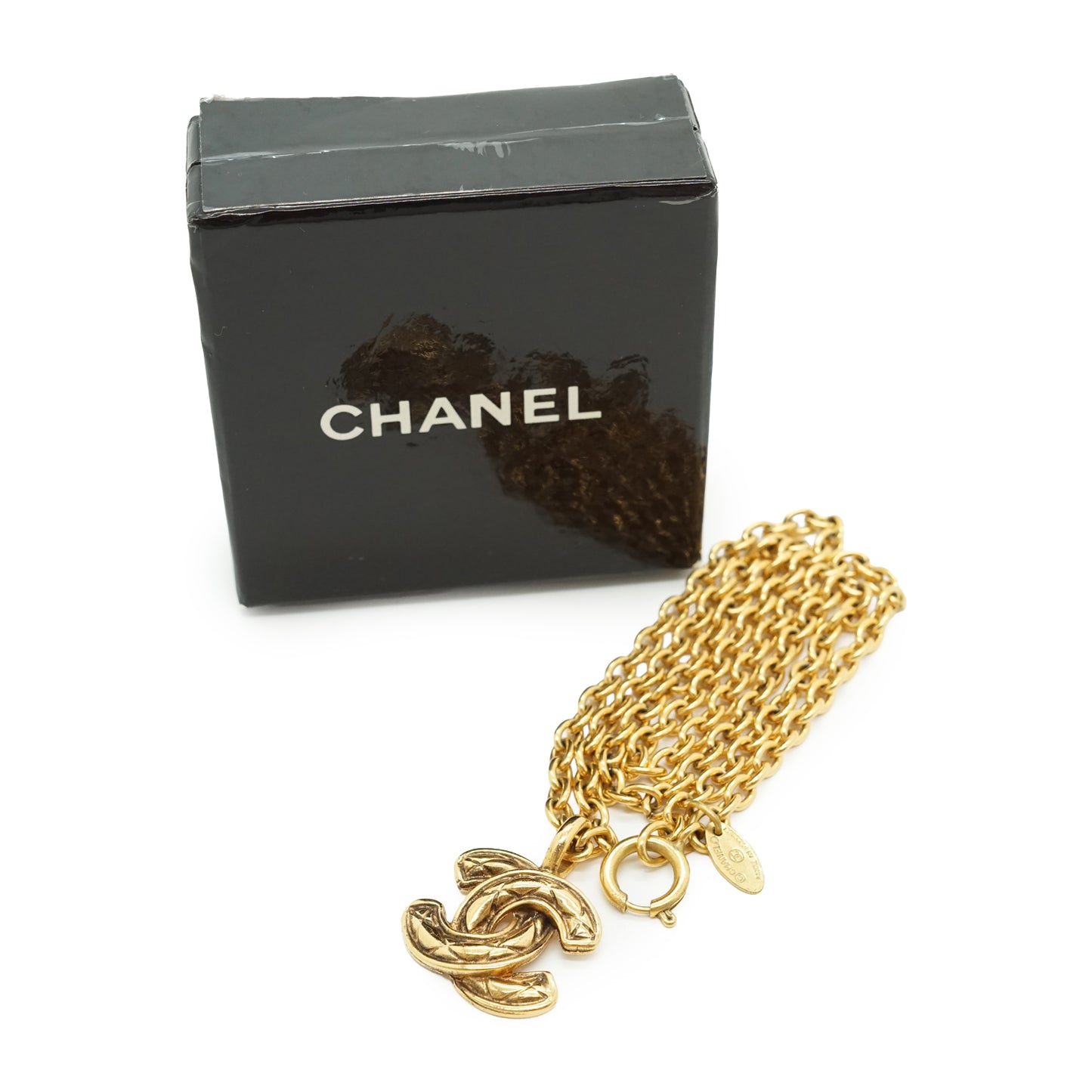 Vintage Small CC Matelasse Pendant Necklace