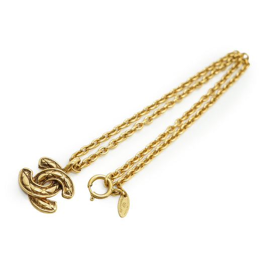 Vintage Small CC Matelasse Pendant Necklace