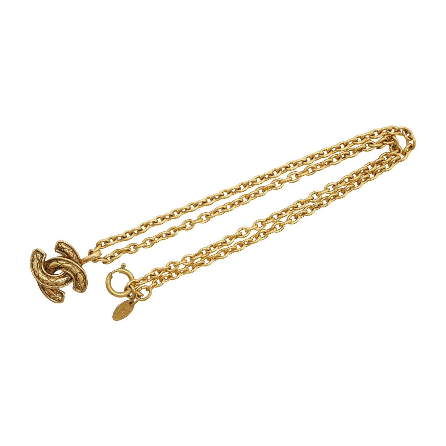 Vintage Small CC Matelasse Pendant Necklace