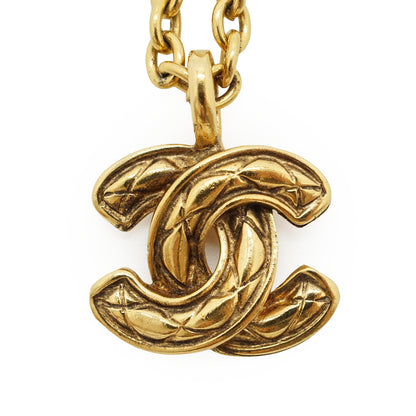 Vintage Small CC Matelasse Pendant Necklace