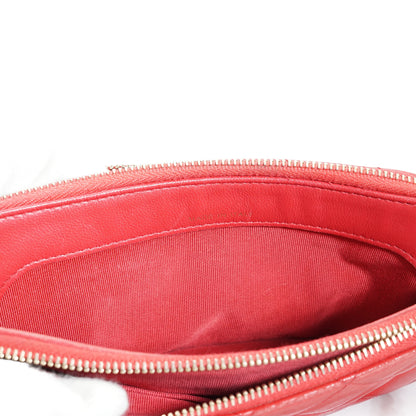 CC Lambskin Double Zip Crossbody Wallet-on-Chain