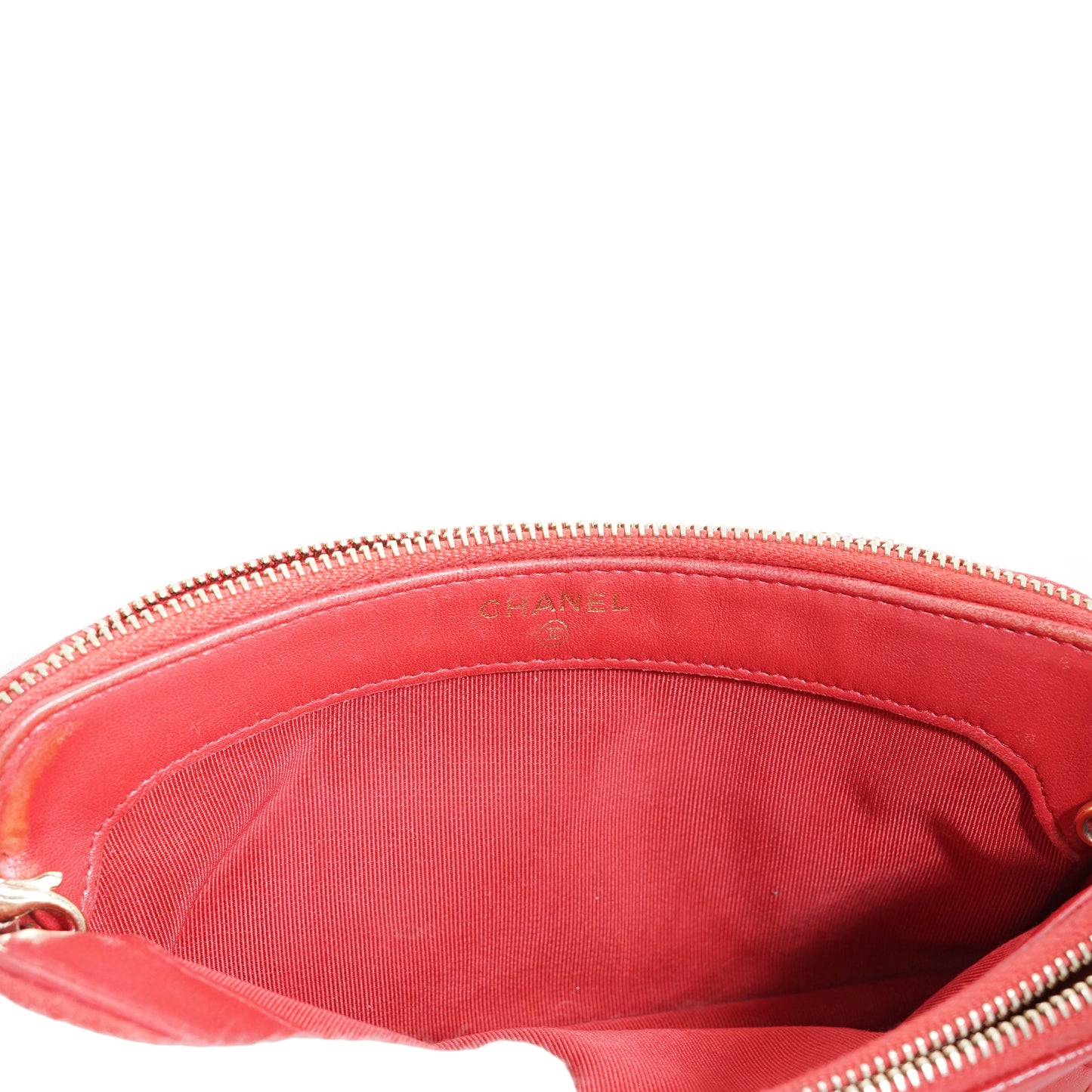 CC Lambskin Double Zip Crossbody Wallet-on-Chain