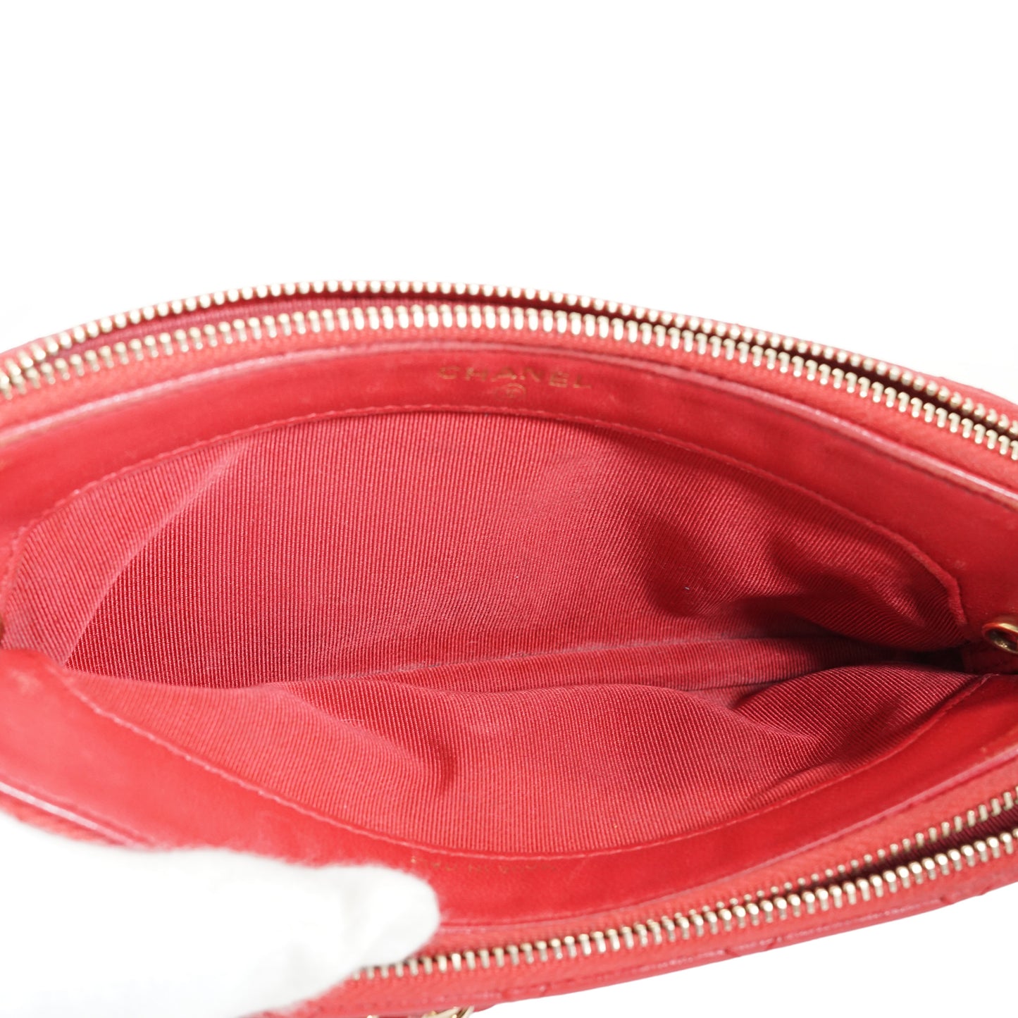 CC Lambskin Double Zip Crossbody Wallet-on-Chain
