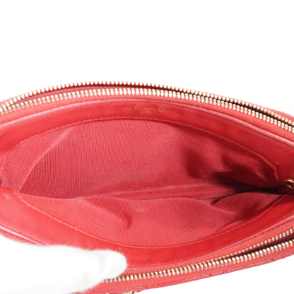 CC Lambskin Double Zip Crossbody Wallet-on-Chain