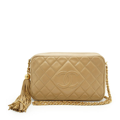 CC Lambskin Matelasse Fringe Chain Shoulder Camera Bag