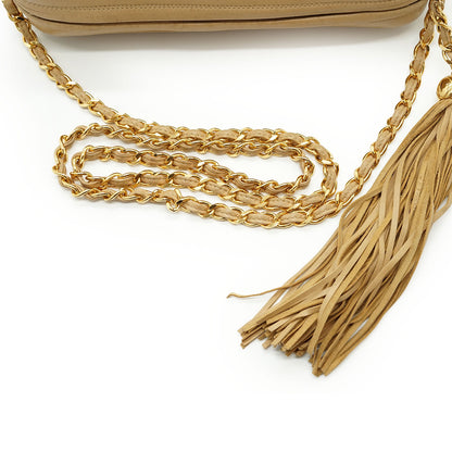 CC Lambskin Matelasse Fringe Chain Shoulder Camera Bag