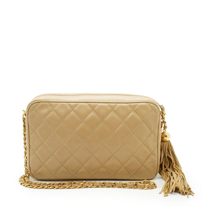 CC Lambskin Matelasse Fringe Chain Shoulder Camera Bag