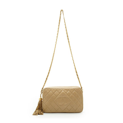 CC Lambskin Matelasse Fringe Chain Shoulder Camera Bag