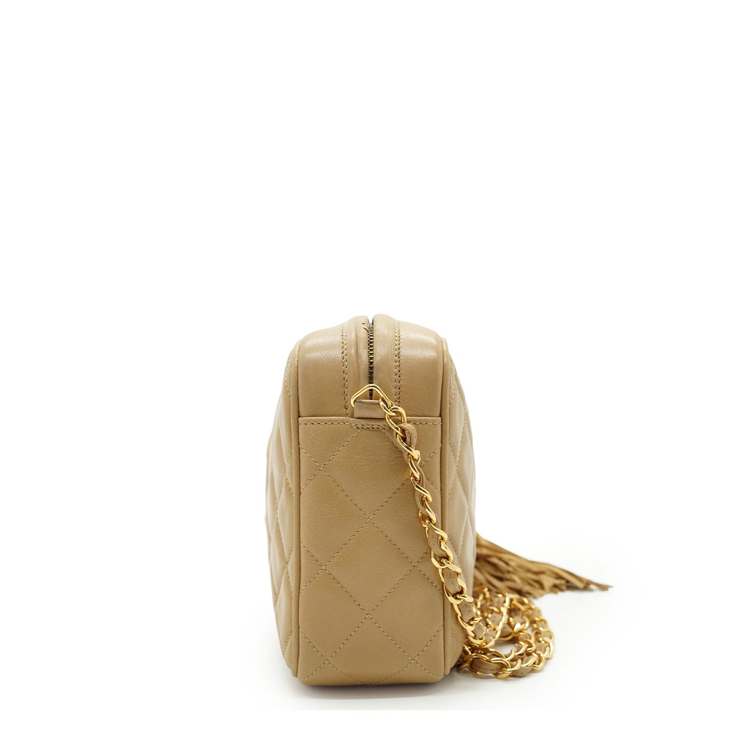 CC Lambskin Matelasse Fringe Chain Shoulder Camera Bag