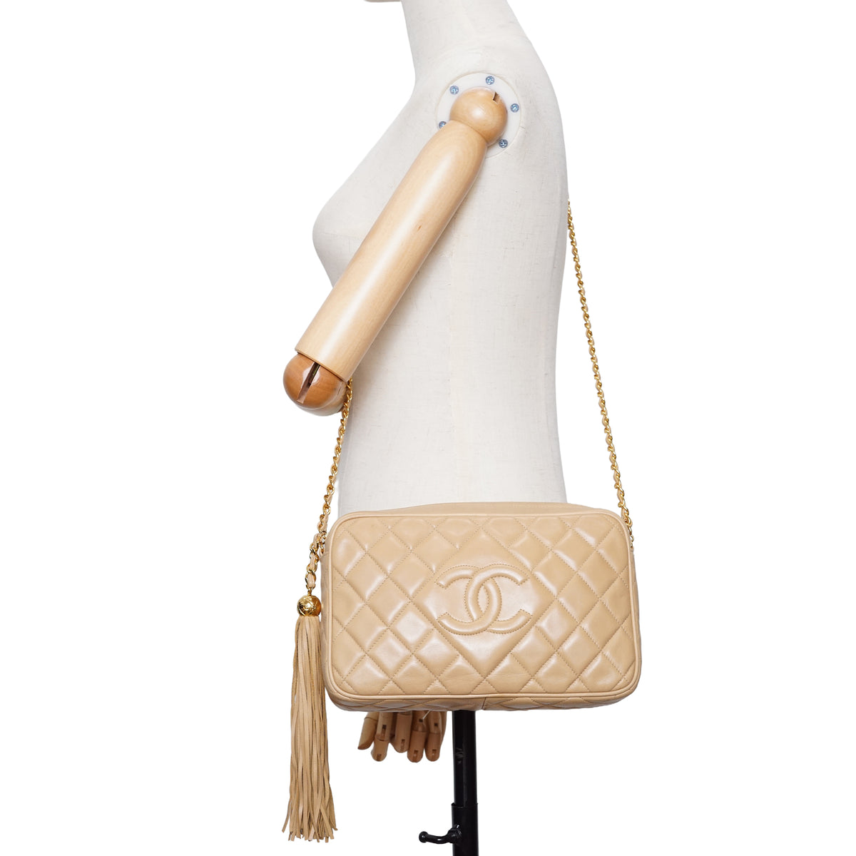 CC Lambskin Matelasse Fringe Chain Shoulder Camera Bag