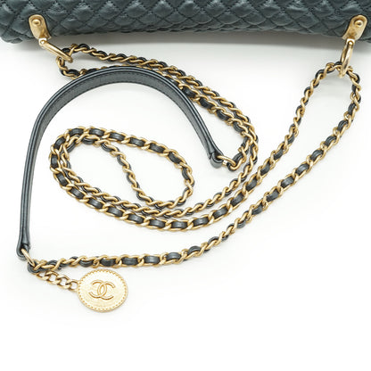 Lambskin Micro-Quilted Medallion Flap Chain Shoulder Bag Medium 25