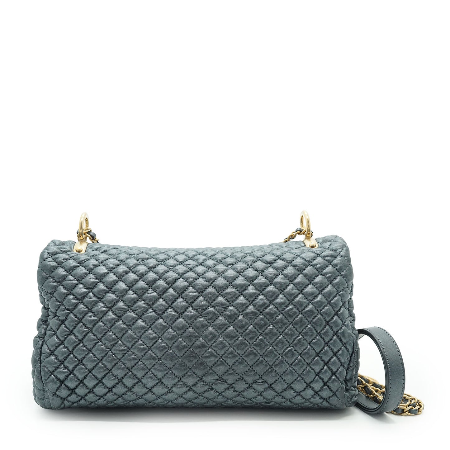 Lambskin Micro-Quilted Medallion Flap Chain Shoulder Bag Medium 25
