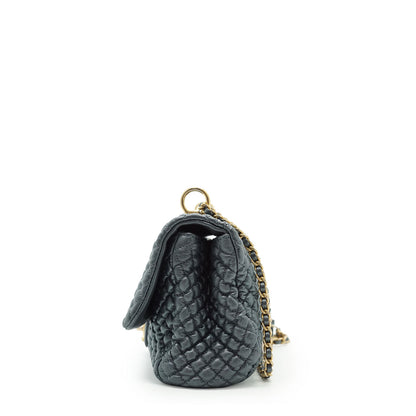 Lambskin Micro-Quilted Medallion Flap Chain Shoulder Bag Medium 25