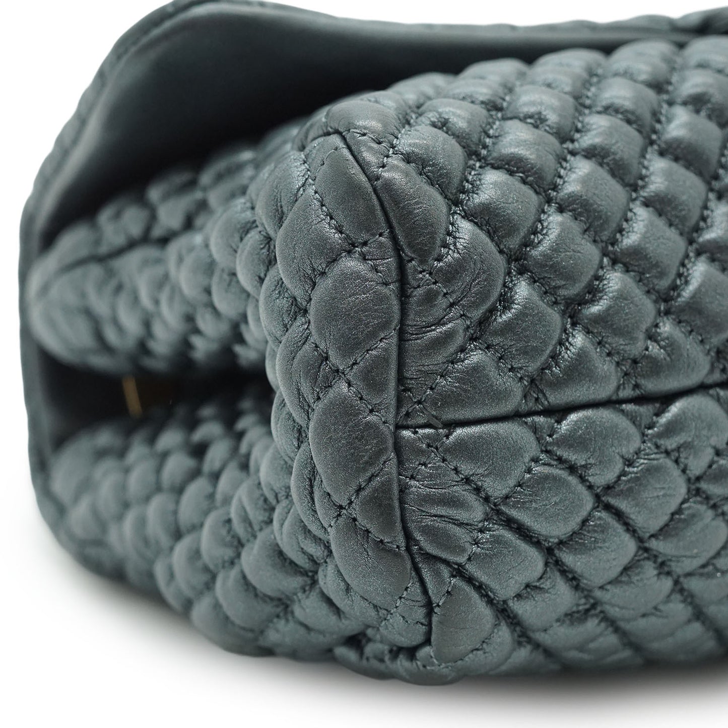 Lambskin Micro-Quilted Medallion Flap Chain Shoulder Bag Medium 25