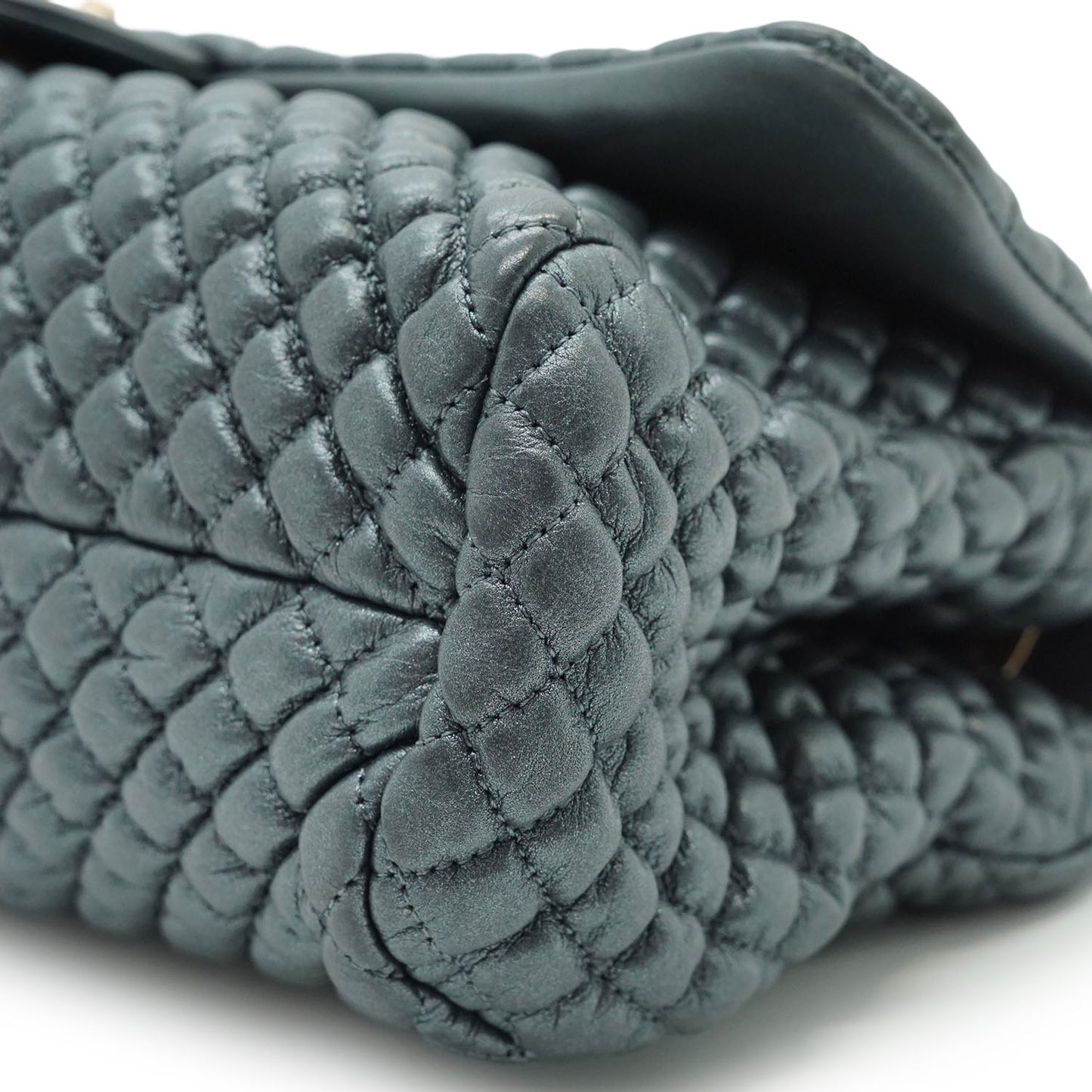 Lambskin Micro-Quilted Medallion Flap Chain Shoulder Bag Medium 25