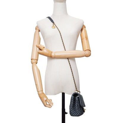 Lambskin Micro-Quilted Medallion Flap Chain Shoulder Bag Medium 25