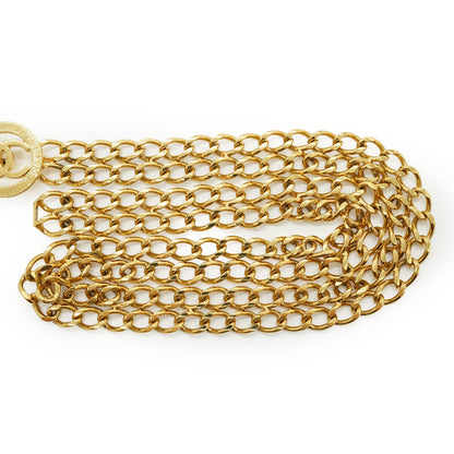 CC Sunburst Medallion Double-Layer Chain Waist Belt