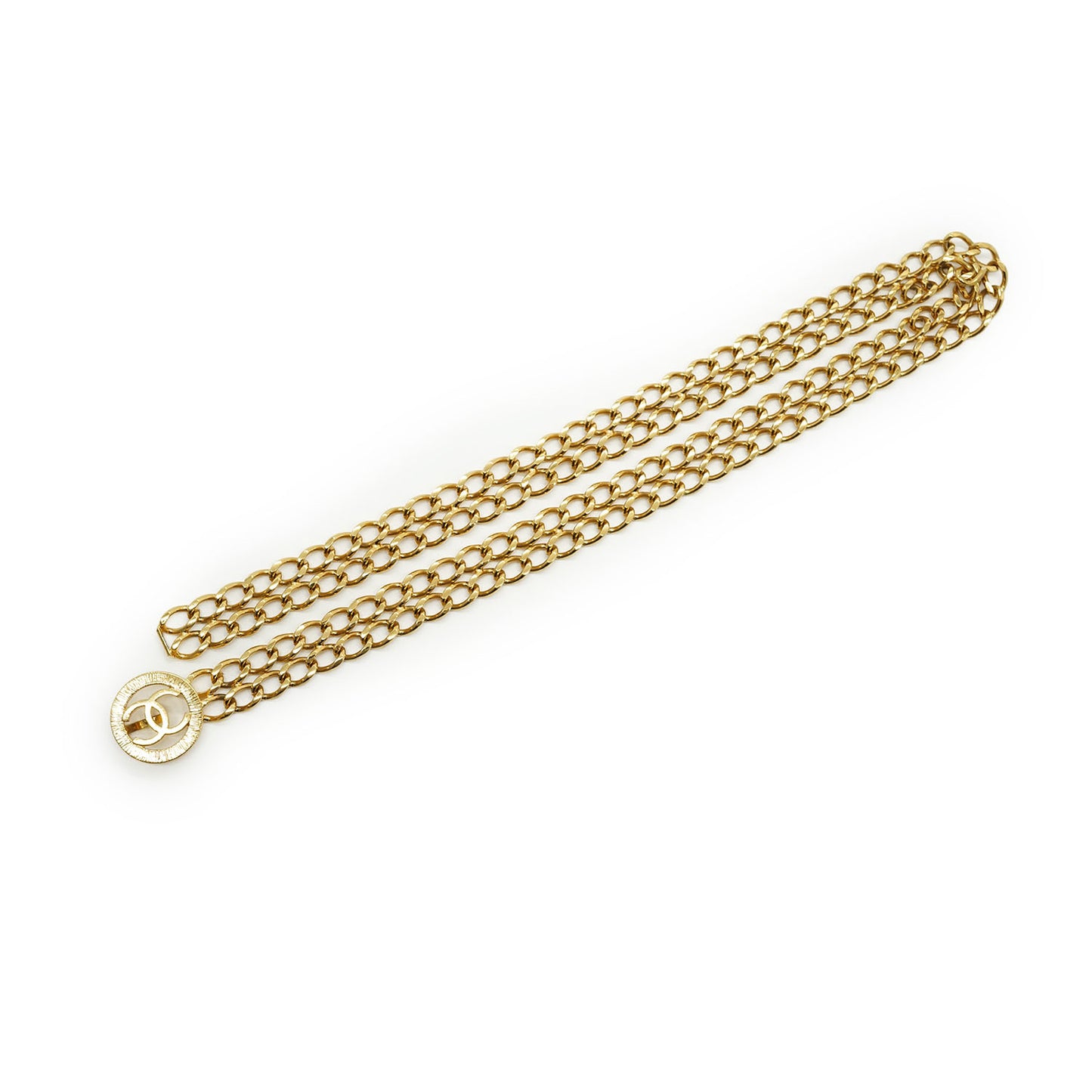 CC Sunburst Medallion Double-Layer Chain Waist Belt
