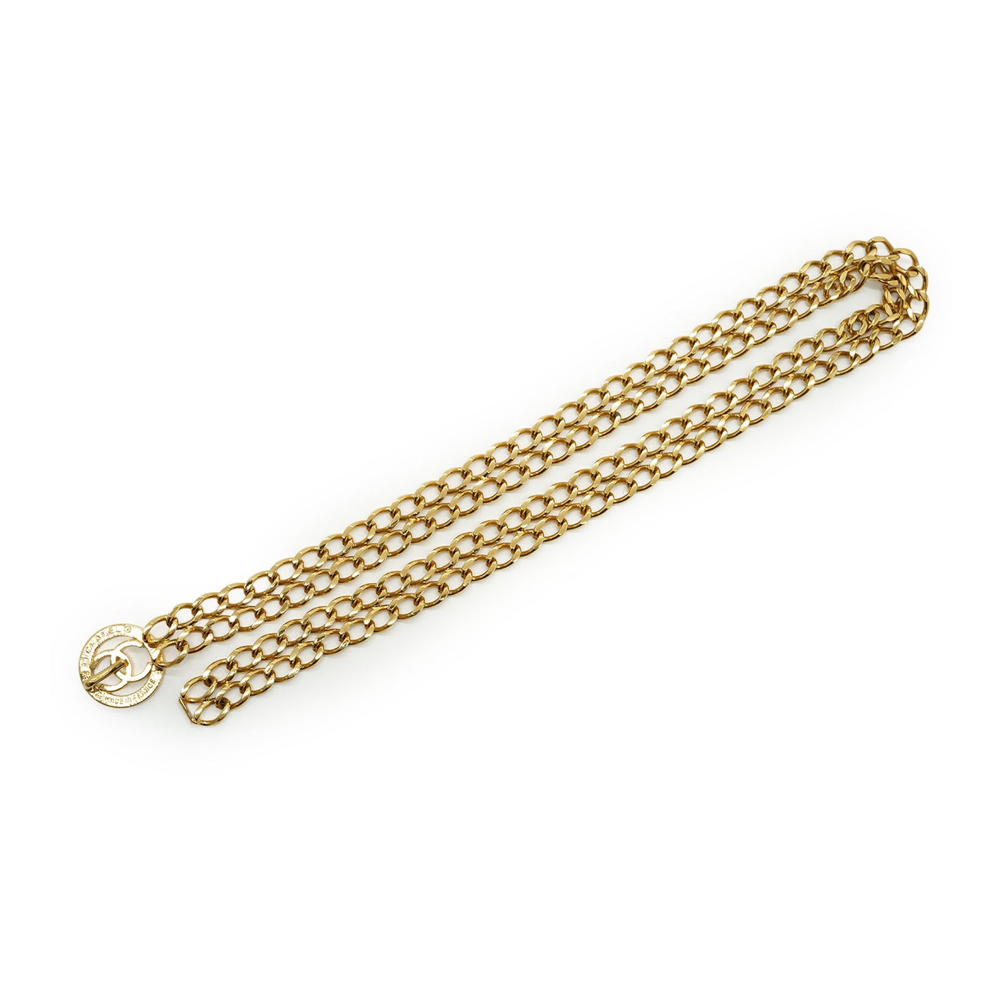 CC Sunburst Medallion Double-Layer Chain Waist Belt