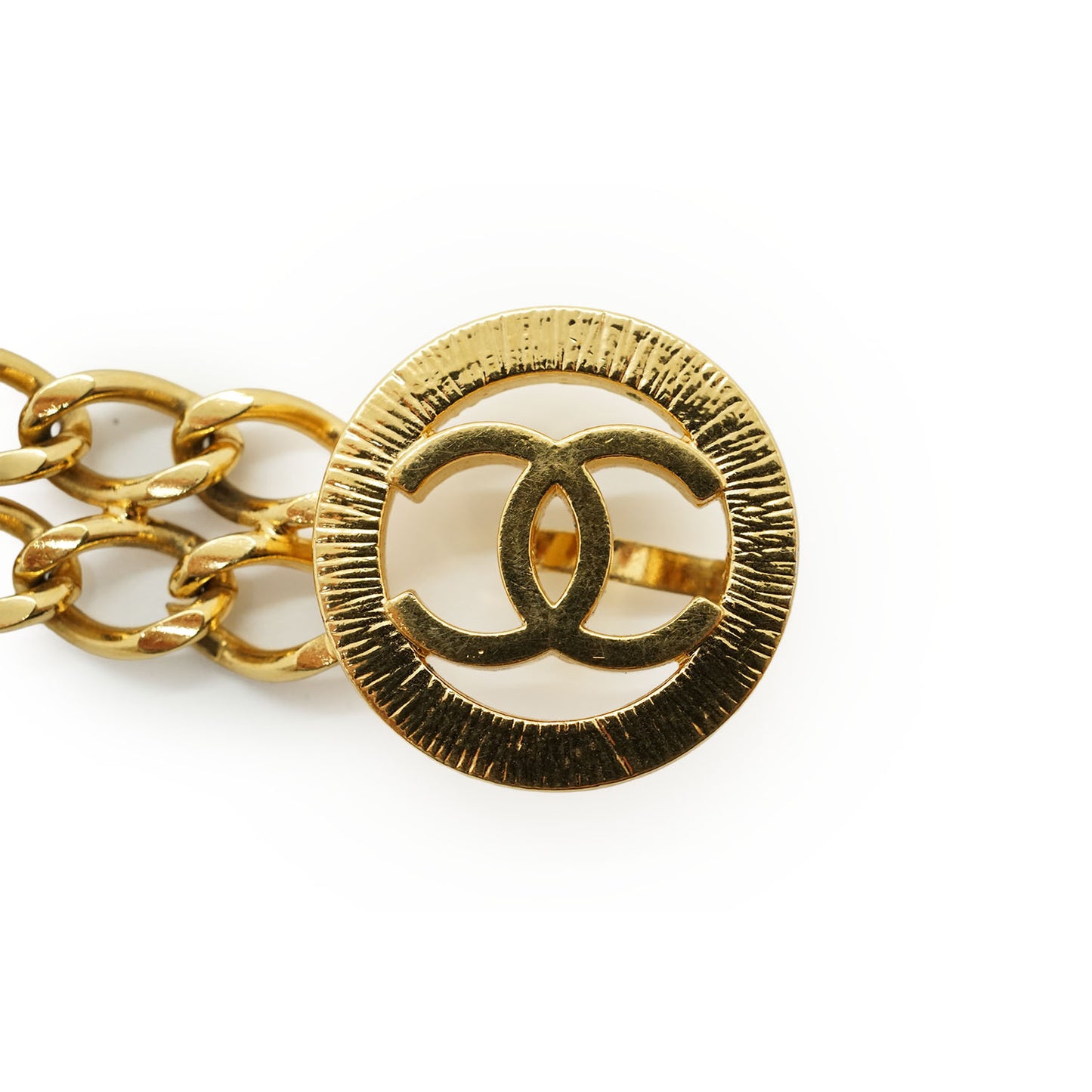 CC Sunburst Medallion Double-Layer Chain Waist Belt