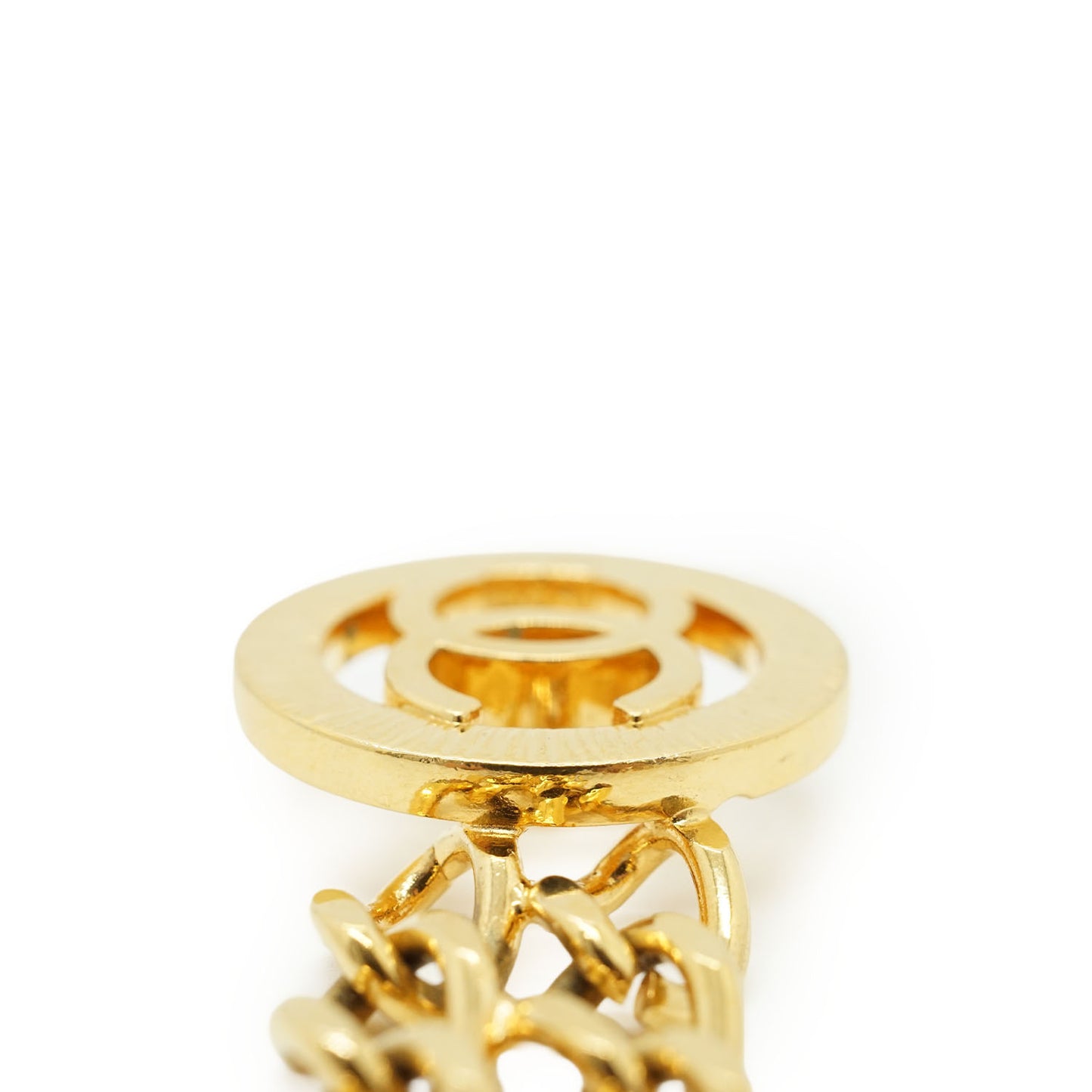 CC Sunburst Medallion Double-Layer Chain Waist Belt