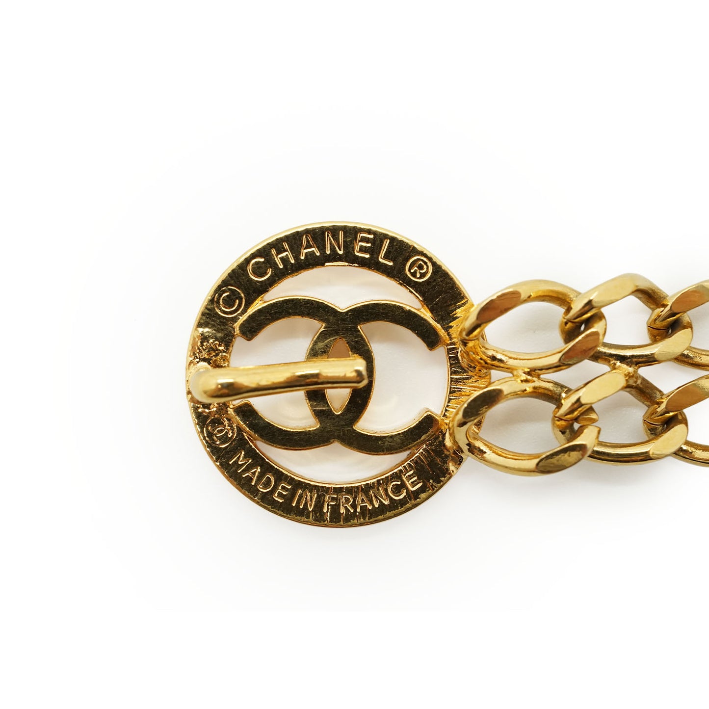 CC Sunburst Medallion Double-Layer Chain Waist Belt
