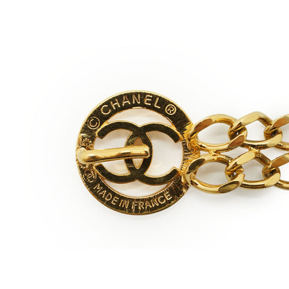 CC Sunburst Medallion Double-Layer Chain Waist Belt