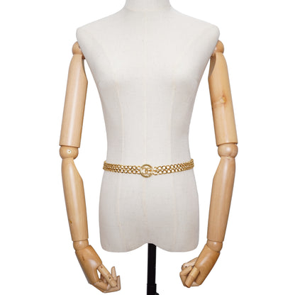 CC Sunburst Medallion Double-Layer Chain Waist Belt