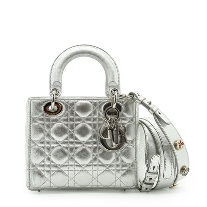 Lady Dior My ABCDior Cannage Metallic Lambskin Small