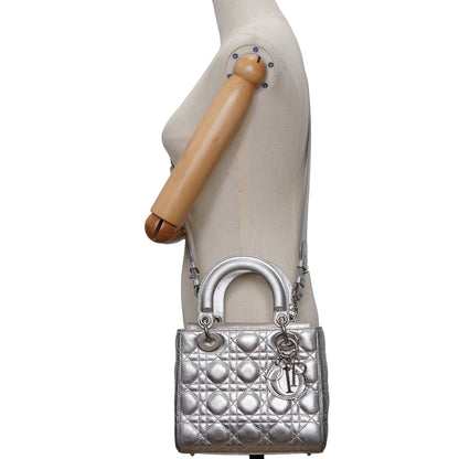 Lady Dior My ABCDior Cannage Metallic Lambskin Small